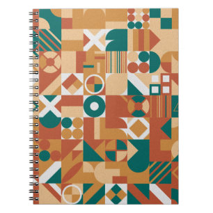 Carnet motif géométrique Abstrait. Chiffres Multicolores.