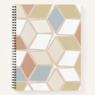 Carnet Motif géométrique abstrait moderne bleu vert bru