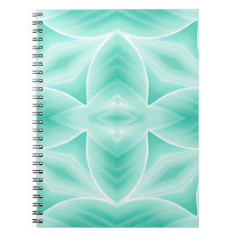Carnet Motif géométrique Aquamarine et Blanc