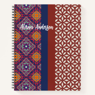 Carnet Motif géométrique aztèque vibrant