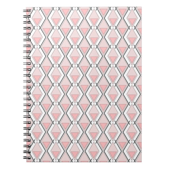 Carnet Motif géométrique beige rose (Devant)