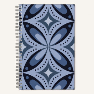 Carnet Motif géométrique bleu de style rétro