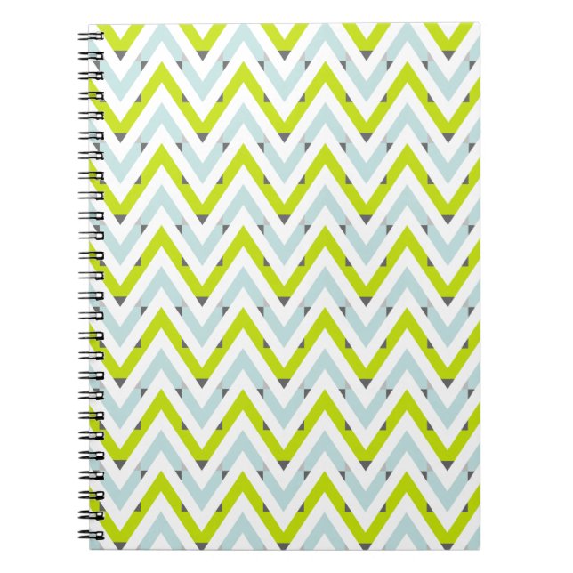 Carnet Motif géométrique bleu et vert en bon état de (Devant)