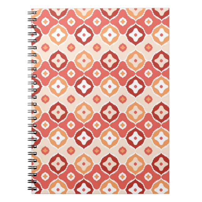 Carnet motif géométrique de l'ikat d'or (Devant)