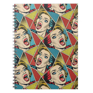 Carnet Motif géométrique de style bande dessinée rétro po