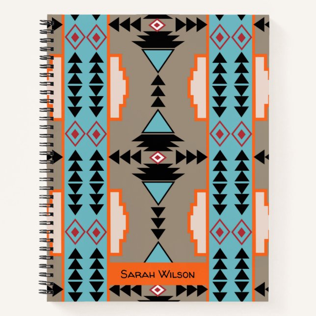Carnet Motif géométrique mexicain Aztec (Devant)