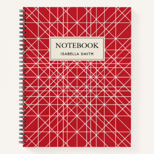 Carnet Motif Géométrique Miroku Rouge et blanc
