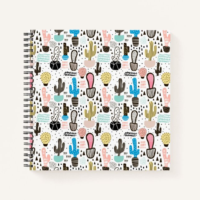 Carnet Motif géométrique moderne Cactus (Devant)