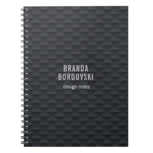 Carnet Motif géométrique monochromatique noir et gris
