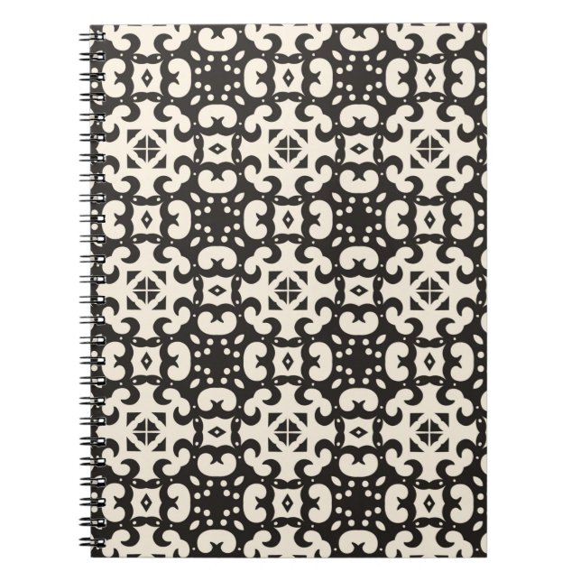 Carnet Motif géométrique noir et blanc (Devant)
