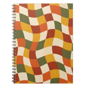 Carnet Motif géométrique ondulé rétro d'automne
