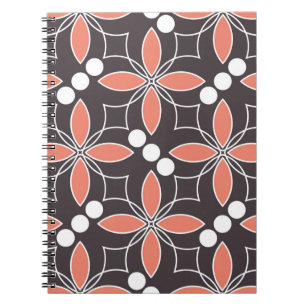 Carnet Motif géométrique sans couture avec fleurs. art.