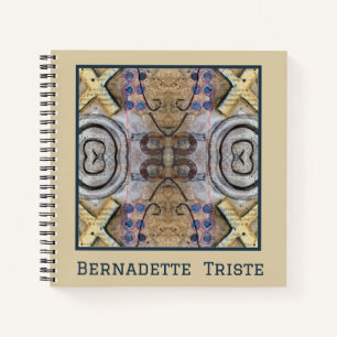 Carnet Motif géométrique sans couture marron et mauve