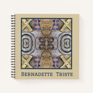 Carnet Motif géométrique sans couture marron et mauve