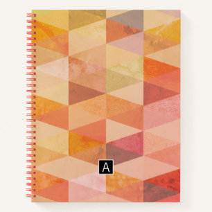 Carnet Motif géométrique Triangle souple   Monogramme