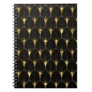 Carnet Motif Gold et Black Art Déco