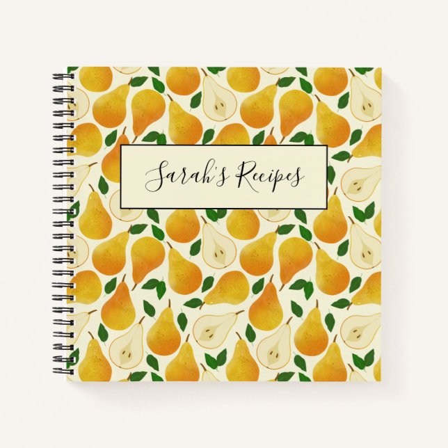 Carnet Motif Golden Pears (Devant)