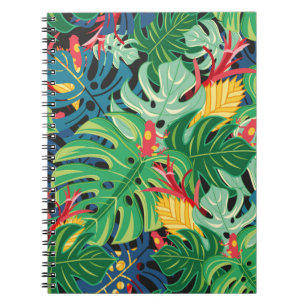 Carnet Motif graphique sans faille avec monstère feuille
