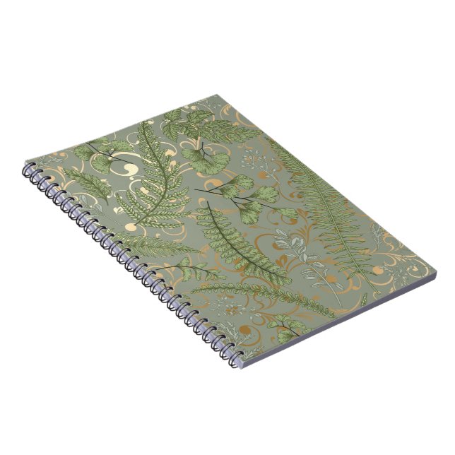Carnet Motif Green et Gold Fern (Côté Droit)