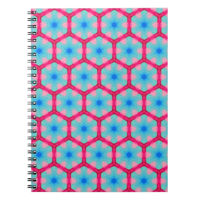 Carnet Motif Hexagon rose (Devant)