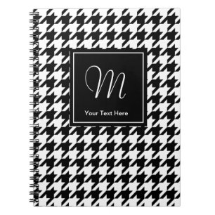 Carnet motif Houndstooth avec monogramme personnal
