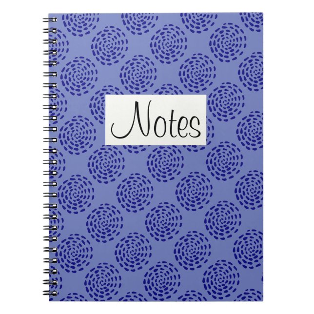 Carnet Motif Indigo bleu foncé rayé sur bleu (Devant)