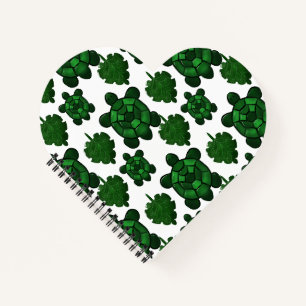 Carnet Motif joli de tortue et de feuilles