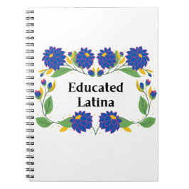 Carnet Motif Latina Blue Flowers