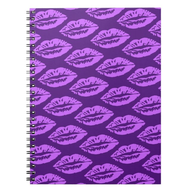 Carnet Motif Lèvres Violettes (Devant)