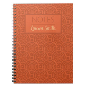 Carnet Motif Mandala Orange Terre Rétro