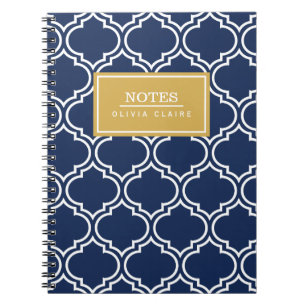 Carnet Motif Marocain Gold Nom Modèle