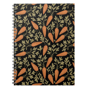 Carnet Motif mignon à main de carottes