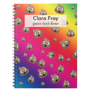 Carnet Motif mignon d'Emoji de dunette d'arc-en-ciel