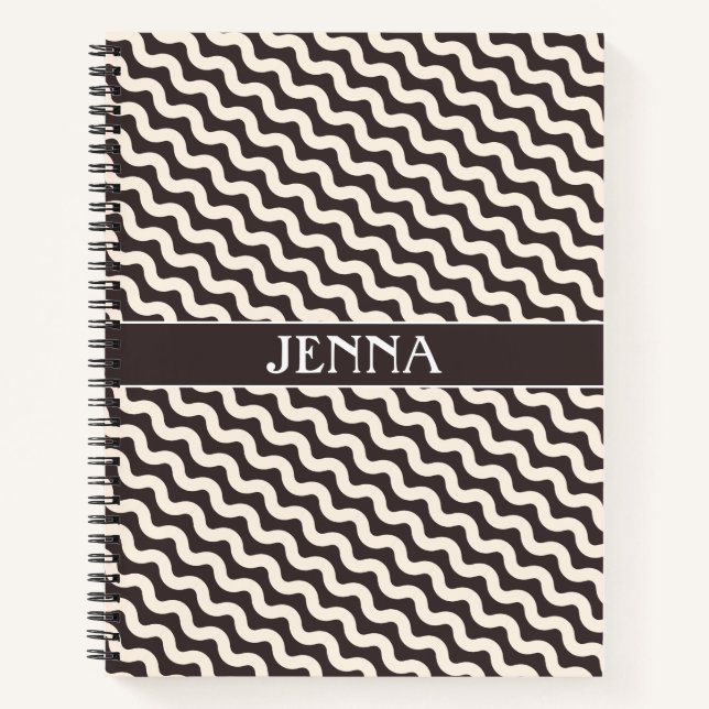 Carnet Motif minimal gris blanc (Devant)