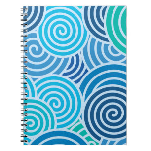 Carnet Motif moderne à spirale bleue