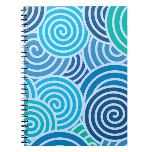 Carnet Motif moderne à spirale bleue (Devant)