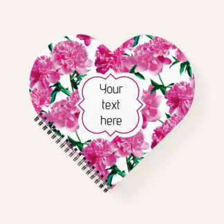 Carnet Motif moderne de fleurs roses pour filles.