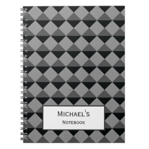 Carnet Motif moderne moderne Black Grey Diamond Triangle