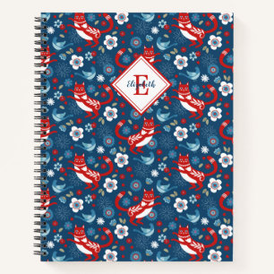 Carnet Motif Monogram Cute Kitty Cat