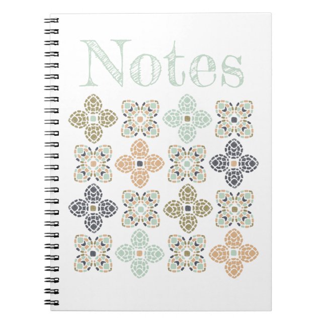 Carnet Motif Mosaic de la tortue de mer Notes élégantes (Devant)