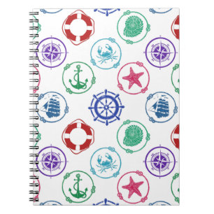 Carnet Motif nautique coloré