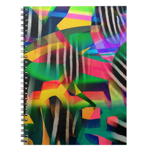 Carnet motif numérique mixte couleur vive design fait wi (Devant)