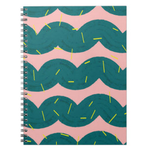 Carnet motif ondulé de cactus mignon arrière - plan