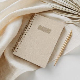 Carnet Motif organique texturé brun neutre
