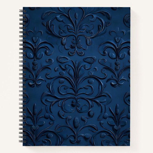 Carnet Motif Orné Bleu profond (Devant)