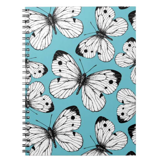 Carnet Motif papillon de choux (Devant)