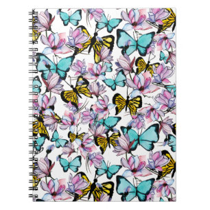Carnet Motif papillon et flore coque ipad