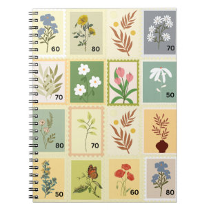 Carnet Motif pastel adorable Vert rose bleu