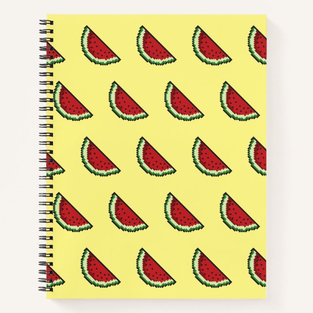 Carnet Motif Pastèque Pixel (Devant)