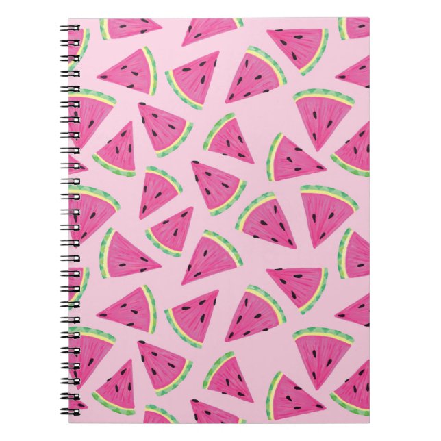 Carnet Motif Pastèque Rose Féminin (Devant)